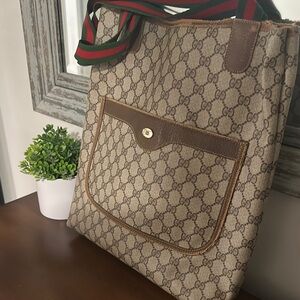 Gucci Brown Monogram Canvas Tote